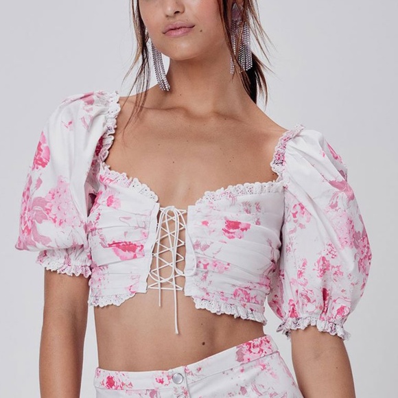 For Love And Lemons Tops - For Love and Lemons Mills Lace Up Crop